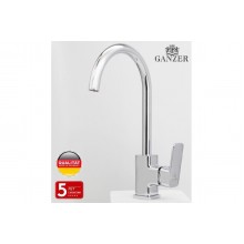 Смеситель для кухни из латуни с поворотным изливом Ganzer GZ12022 цветом хром