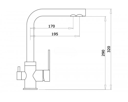 Смеситель для кухни с подключением под фильтр Ganzer GZ16025-C черный