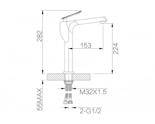 Высокий смеситель для раковины-чаши Ganzer GZ20012 хром