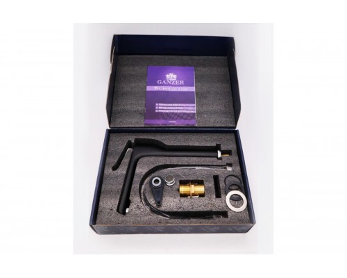 Высокий смеситель для раковины-чаши из латуни Ganzer GZ20012-C черный