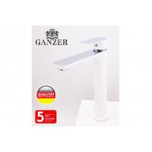 21012-F Смеситель для умыв. (ВЫСОКИЙ БЕЛЫЙ) "GANZER"  (10/1шт)