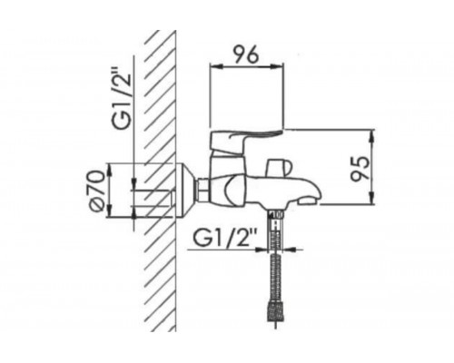 Смеситель для ванны Hansen H30003 Смеситель для ванны Hansen H30003