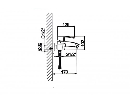 Смеситель для ванны Hansen H30009-C черный Смеситель для ванны Hansen H30009-C черный