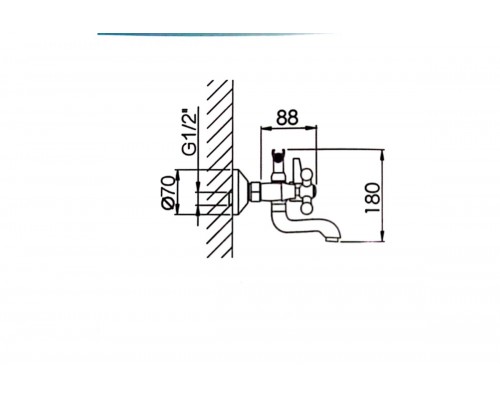 Смеситель для ванны Hansen H30050 хром Смеситель для ванны Hansen H30050 хром