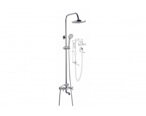 Душевая система с тропическим душем Hansen H33050 хром