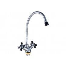 Двухвентильный смеситель для кухни Hansen H52052-C черный/хром
