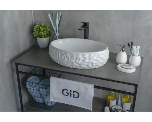 Раковина Gid 9030wf 51187 накладная белая 48x34x15