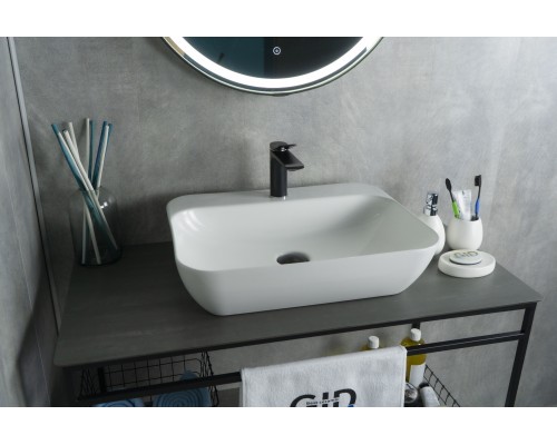 Раковина Gid N9047 51184 накладная белая 55x42x15