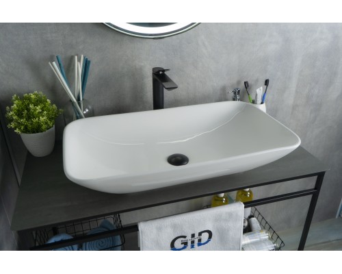 Раковина Gid N9122 51124 накладная белая 71x40x14
