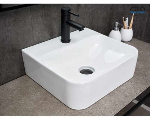 Раковина Gid N9257 51217 накладная белая 43x39x13