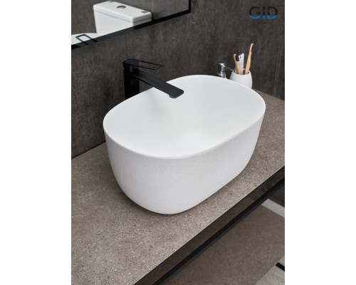 Раковина Gid N9302wg 51220 накладная белая матовая / белая графит 45x32x22 Раковина Gid N9302wg 51220 накладная белая матовая / белая графит 45x32x22