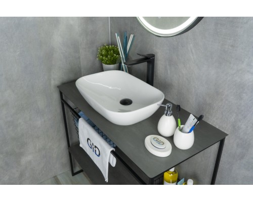 Раковина Gid N9447 51157 накладная белая 51x34x13