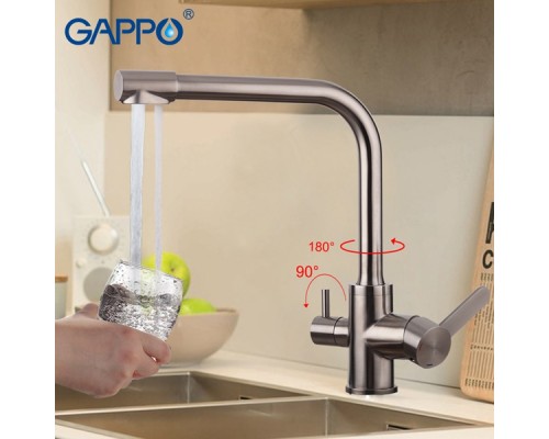 Смеситель Gappo для кухни со встроенным фильтром (краном) под питьевую воду G4399-1
