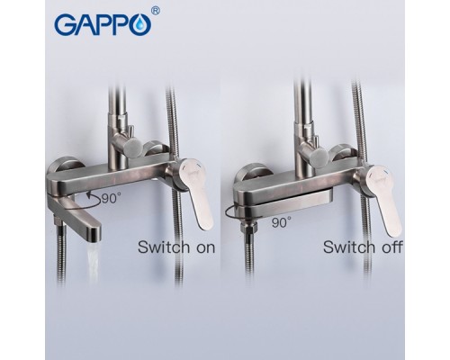 Душевая стойка со смесителем телескопическая Gappo G2418 Душевая стойка со смесителем телескопическая Gappo G2418