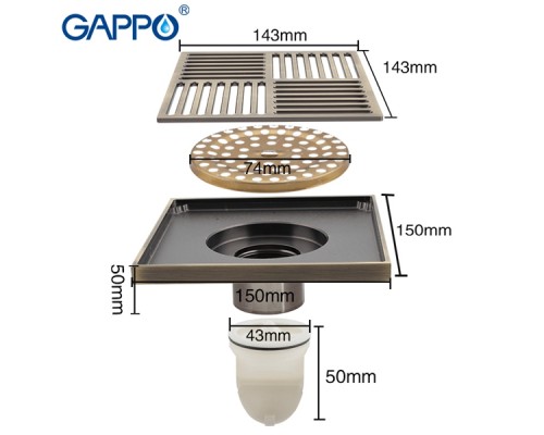 Душевой трап Gappo G81501-4
