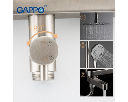 Душевая стойка со смесителем телескопическая Gappo G2418 Душевая стойка со смесителем телескопическая Gappo G2418