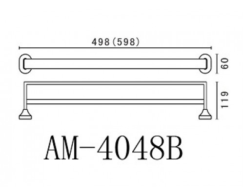 Двойной полотенцедержатель Art&Max Ovale AM-E-4048B, 49.8 см, хром