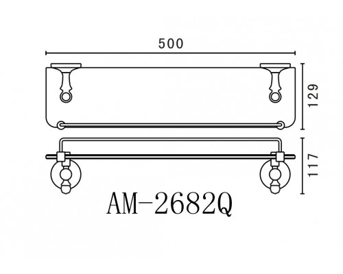 Полка стеклянная Art&Max Antic AM-E-2682Q