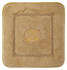 Коврик для ванной комнаты Migliore, вышивка логотип MIGLIORE, капучино, окантовка золото, 60 х 60 см, 30783