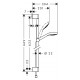 Душевой гарнитур Hansgrohe 26580400 Croma Select E Multi, штанга 65 см, белый/хром