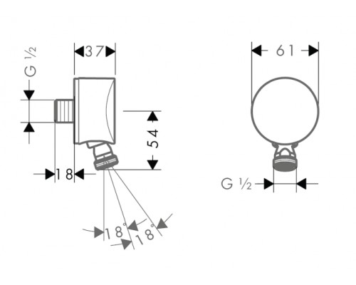 Шланговое подсоединение Hansgrohe FixFit S, хром, 27506000