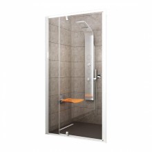 Душевая дверь Ravak Pivot PDOP2-110, профиль белый, ручки и петли хром, витраж транспарент, 03GD0100Z1