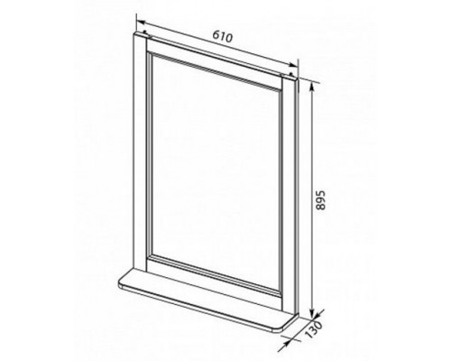 Зеркало с полкой Aquanet Бостон 60 ясень, 00206545