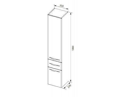Шкаф-пенал Aquanet Ирвин 35 L/R, белый глянец (205912/203983)