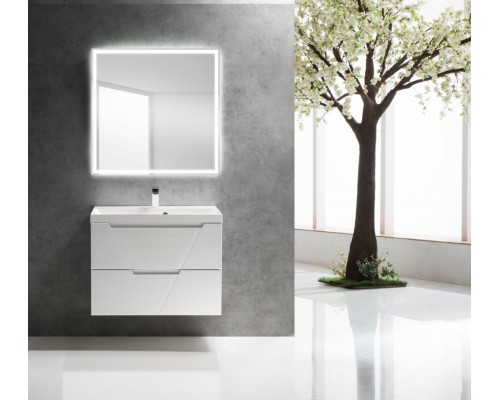 Тумба под раковину BelBagno Vittoria-800-2C-SO-BL 80 см подвесная, цвет белый глянцевый