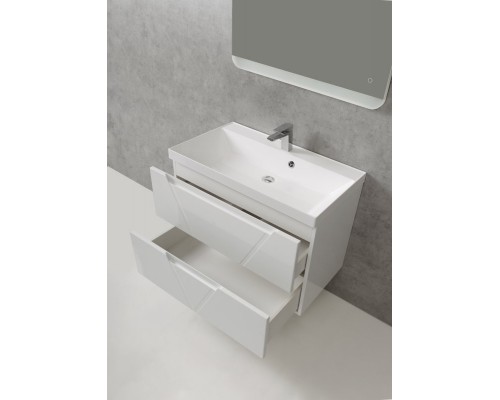 Тумба под раковину BelBagno Vittoria-800-2C-SO-BL 80 см подвесная, цвет белый глянцевый