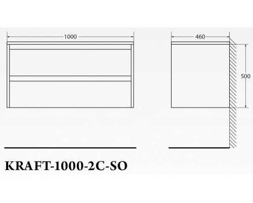 Тумба под раковину BelBagno Kraft KRAFT-1000-2C-SO-RGB, подвесная