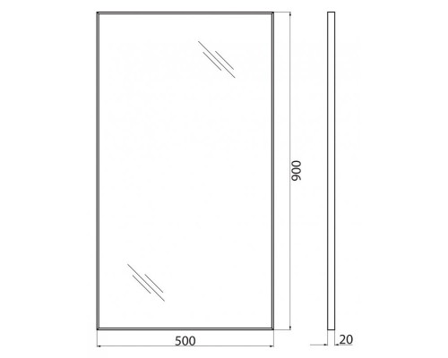 Зеркало BelBagno SPC-AL-500-900, 50 х 90 см, алюминиевая рама хром