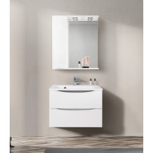 Зеркальный шкаф BelBagno Marino MARINO-SPC-700/750-1A-BL-P-L/R, 70 х 75 см, с LED-подсветкой, Bianco Lucido - белый глянец, левый/правый