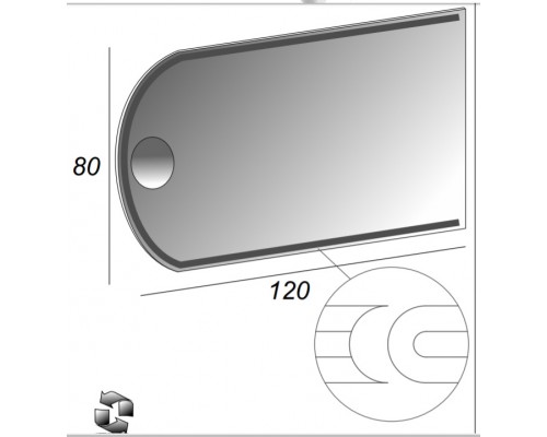 Зеркало Cezares 45030 120x80 см настенное с подсветкой