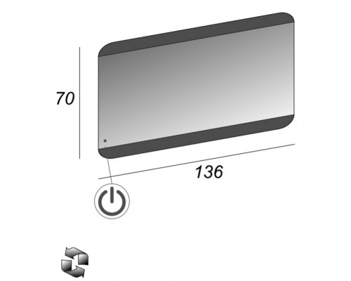 Зеркало Cezares 45006 136x70 см настенное с подсветкой