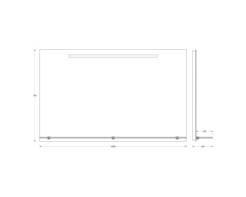 Зеркало с полочкой и LED-светильником Evoform Ledline-S BY 2159 120х75 см