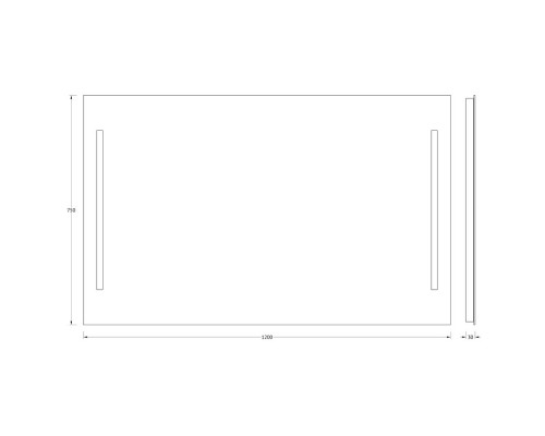 Зеркало с 2 встроенными LUM-светильниками Evoform Lumline BY 2020 120х75 см