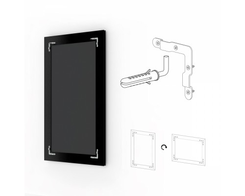 Зеркало с гравировкой в багетной раме Evoform Exclusive-G Floor BY 6345, 108 x 198 см, старое дерево с плетением