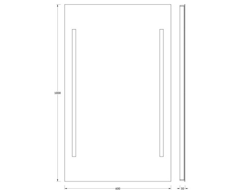 Зеркало EVOFORM Ledline BY 2123 с 2-мя встроенными LED-светильниками 14,5 W 60х100 см
