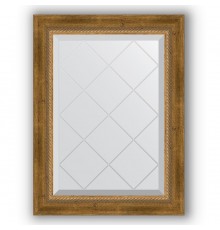 Зеркало с гравировкой в багетной раме Evoform Exclusive-G BY 4004 53 x 71 см, состаренная бронза с плетением