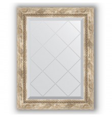 Зеркало с гравировкой в багетной раме Evoform Exclusive-G BY 4005 53 x 71 см, прованс с плетением