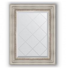 Зеркало с гравировкой в багетной раме Evoform Exclusive-G BY 4018 56 x 74 см, римское серебро