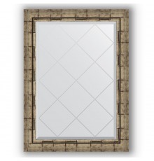 Зеркало с гравировкой в багетной раме Evoform Exclusive-G BY 4093 63 x 86 см, серебряный бамбук