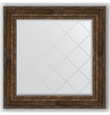 Зеркало с гравировкой в багетной раме Evoform Exclusive-G BY 4344 92 x 92 см, состаренное дерево с орнаментом