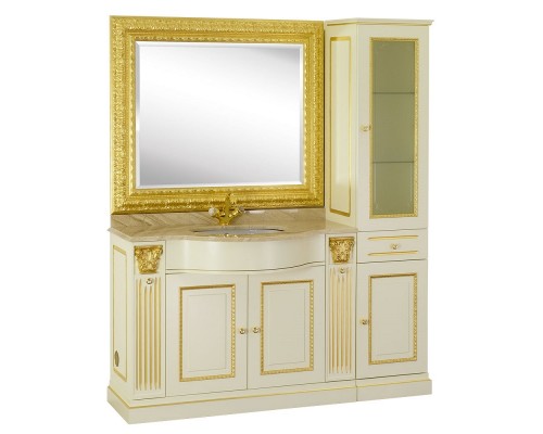 Тумба под раковину Migliore Ravenna, цвет слоновая кость avorio, декор золото, 27066