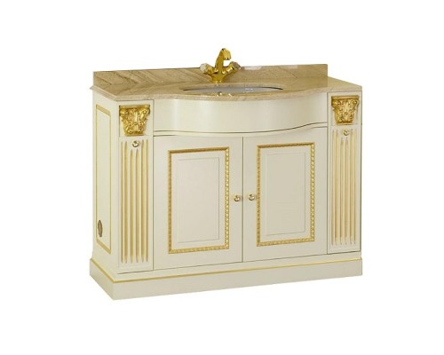 Тумба под раковину Migliore Ravenna, цвет слоновая кость avorio, декор золото, 27066