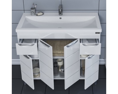 Тумба под раковину СаНта Родос 100 206016 напольная, цвет белый