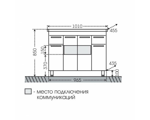Тумба под раковину СаНта Родос 100 206016 напольная, цвет белый