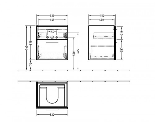 Тумба под раковину Villeroy&Boch Verity Design B020 00 DH