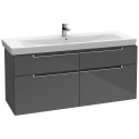 Тумба под раковину Villeroy&Boch Subway 2.0 A69800FP, Glossy Grey, 128,7 см